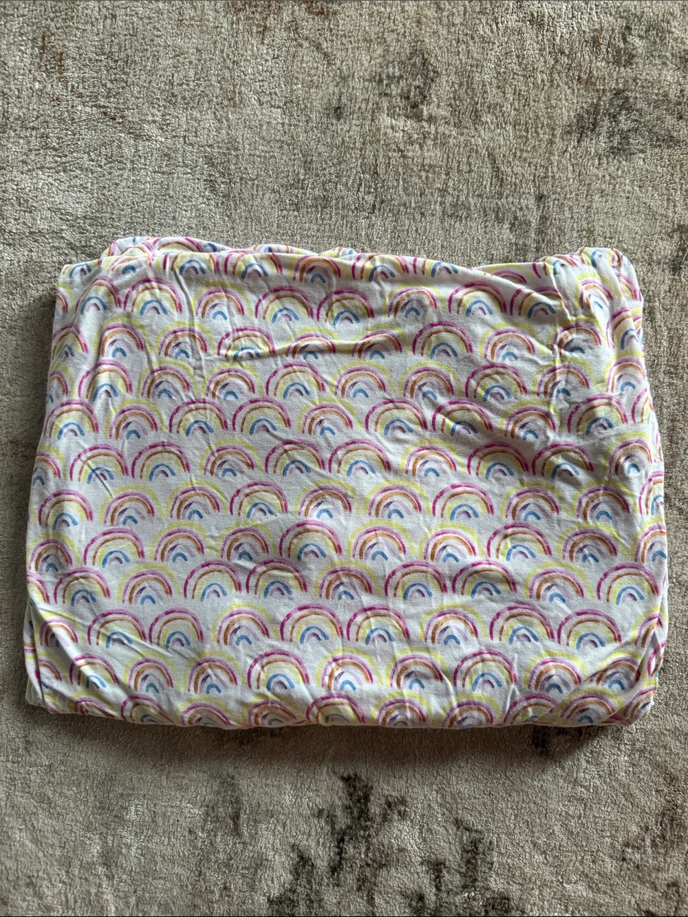Little Sleepies Rainbow Print Bedding Sheet - White with Multicolor Rainbows